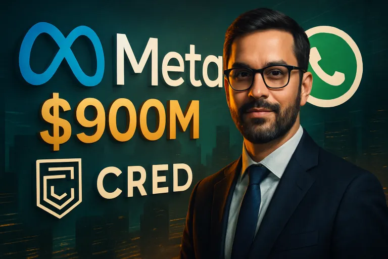 Meta invierte 900 millones de dólares en la startup CRED y ficha a su fundador para dirigir WhatsApp