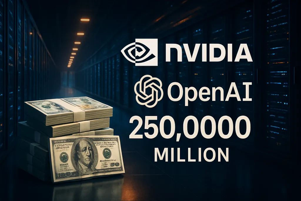 Nvidia estudia garantizar 250.000 millones de dólares para el megacentro de datos de OpenAI