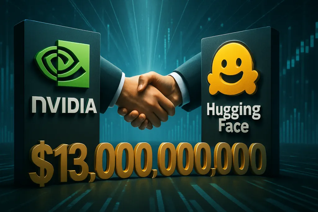Nvidia prepara una compra histórica de Hugging Face valorada en cerca de 13.000 millones de dólares