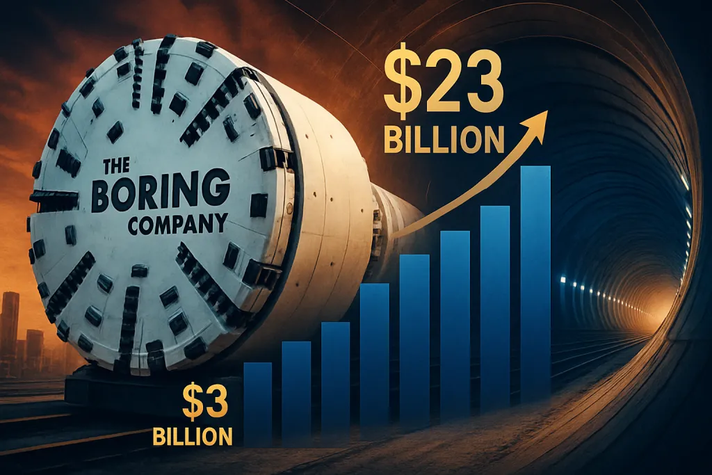 The Boring Company de Elon Musk recauda 3.000 millones y alcanza una valoración de 23.000 millones