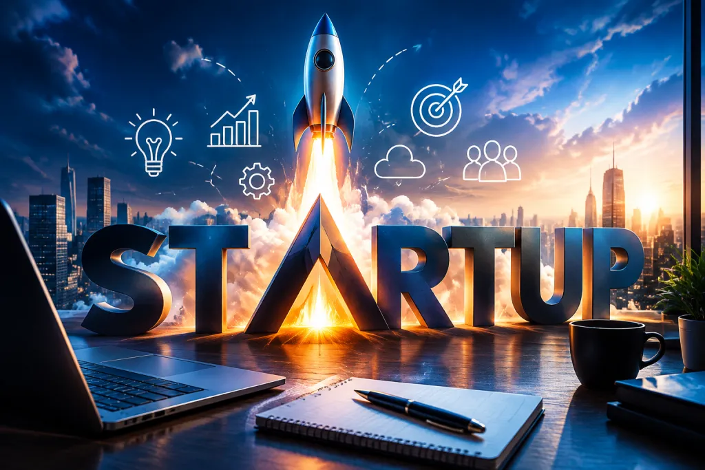 como se escribe startup